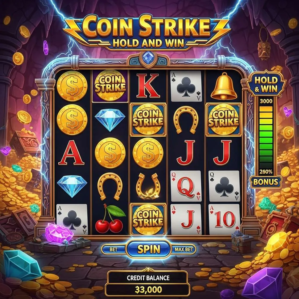 Coin Strike: Hold and Win Hrací automat Coin Strike Hold and Win s mnoha symboly
